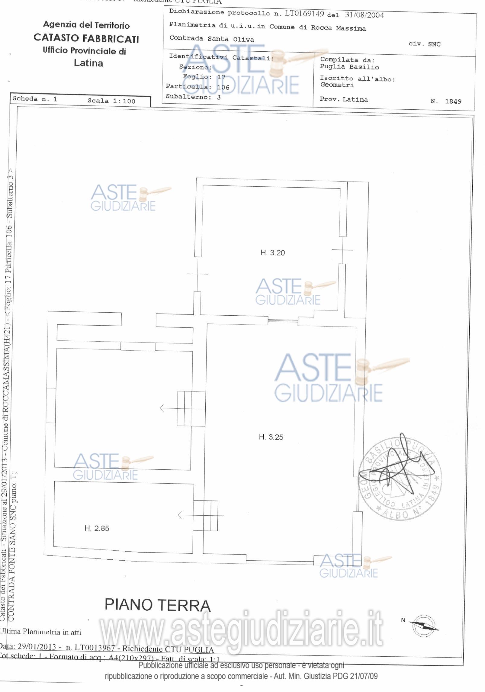 Planimetria del bene