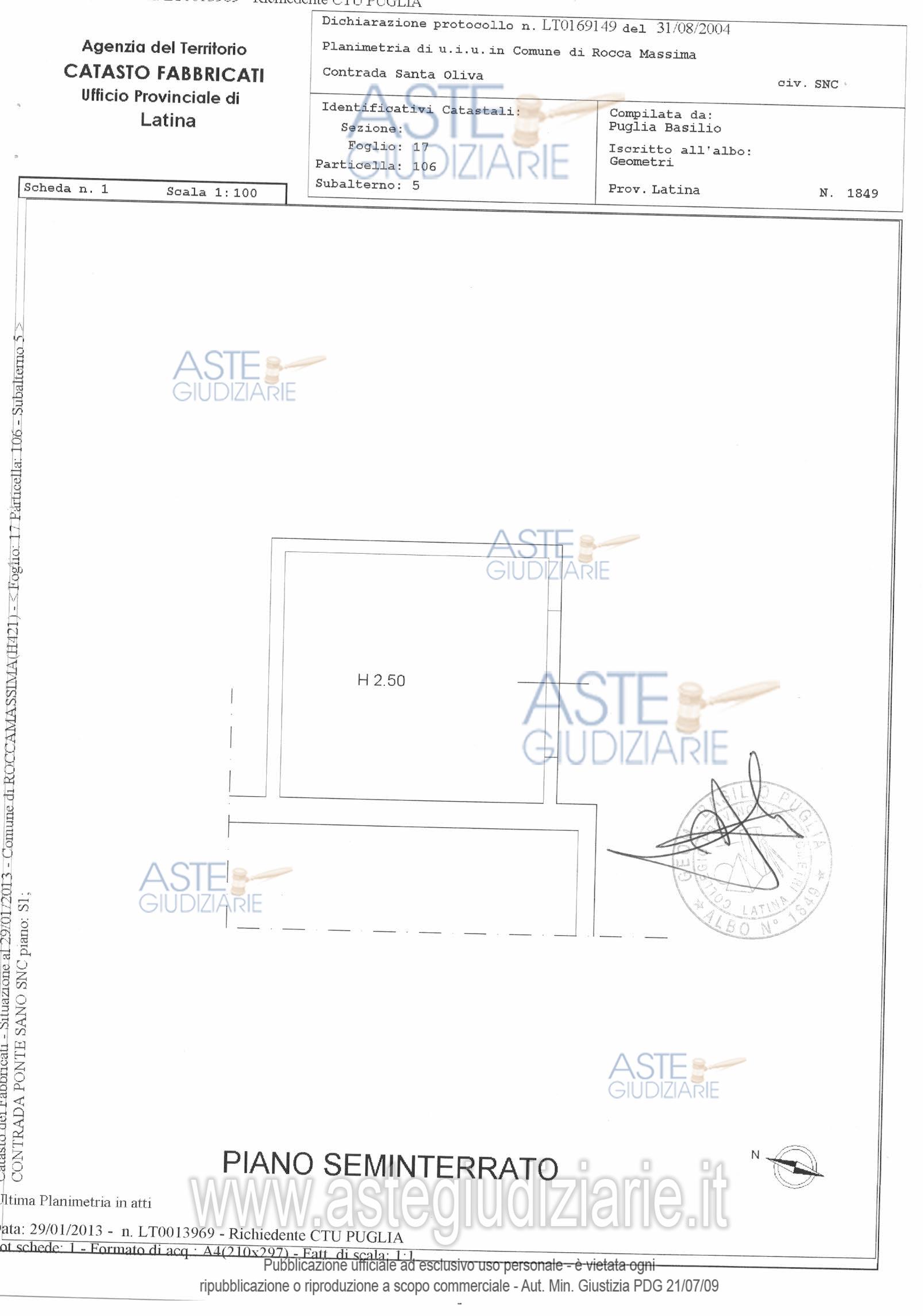 Planimetria del bene