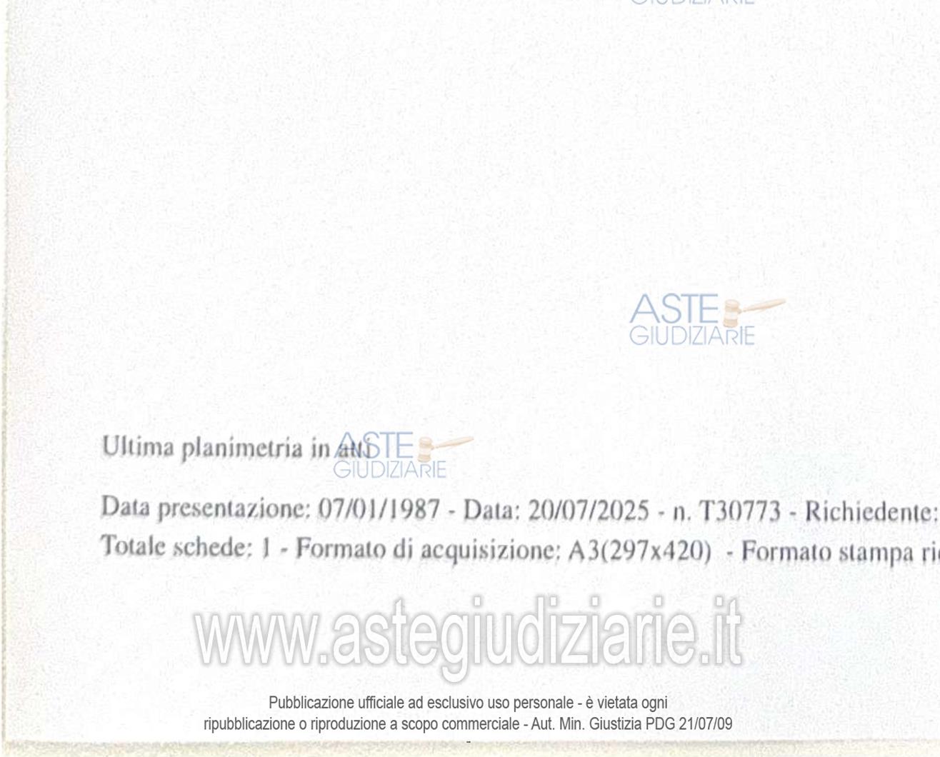 Planimetria del bene