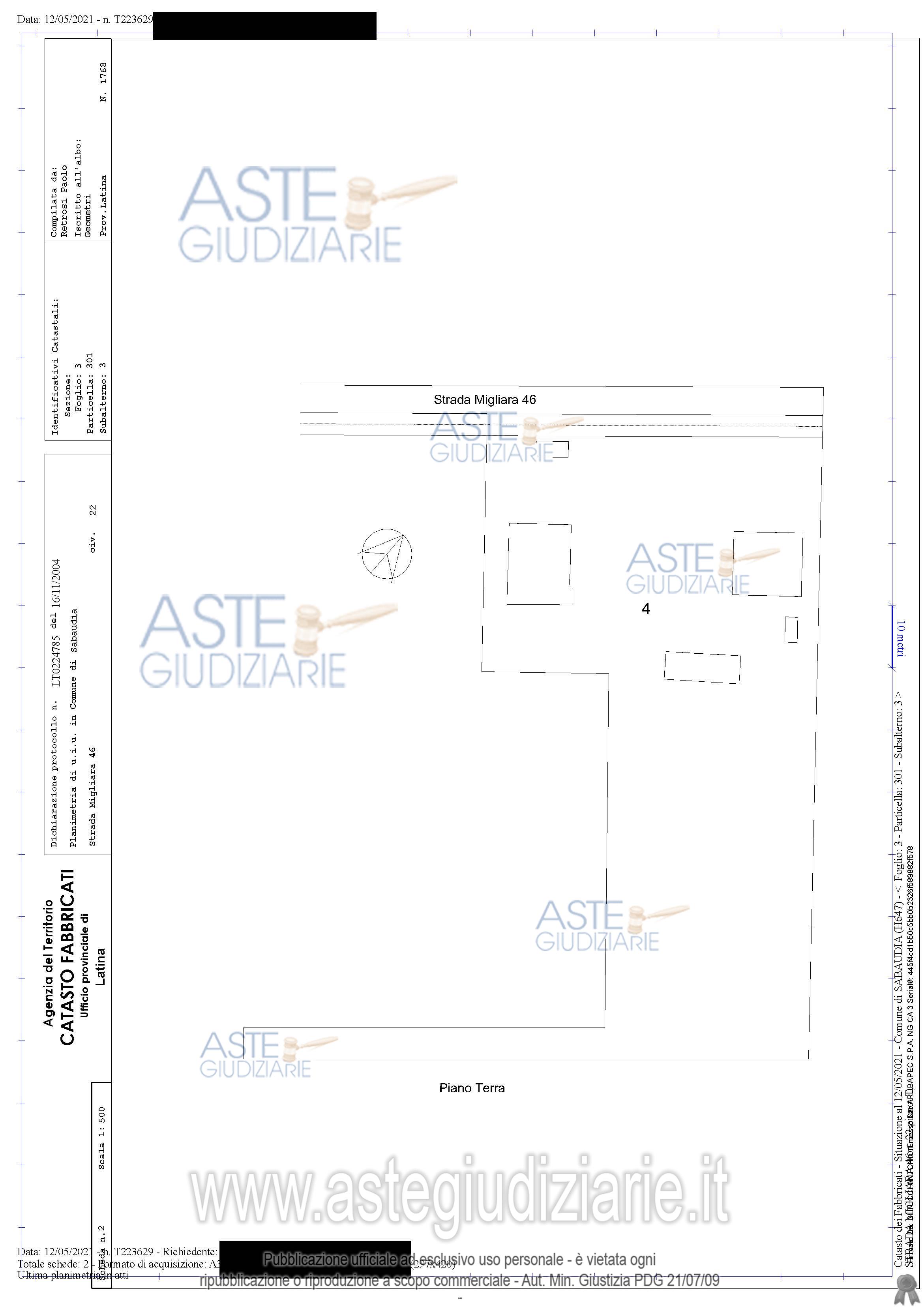 Planimetria del bene