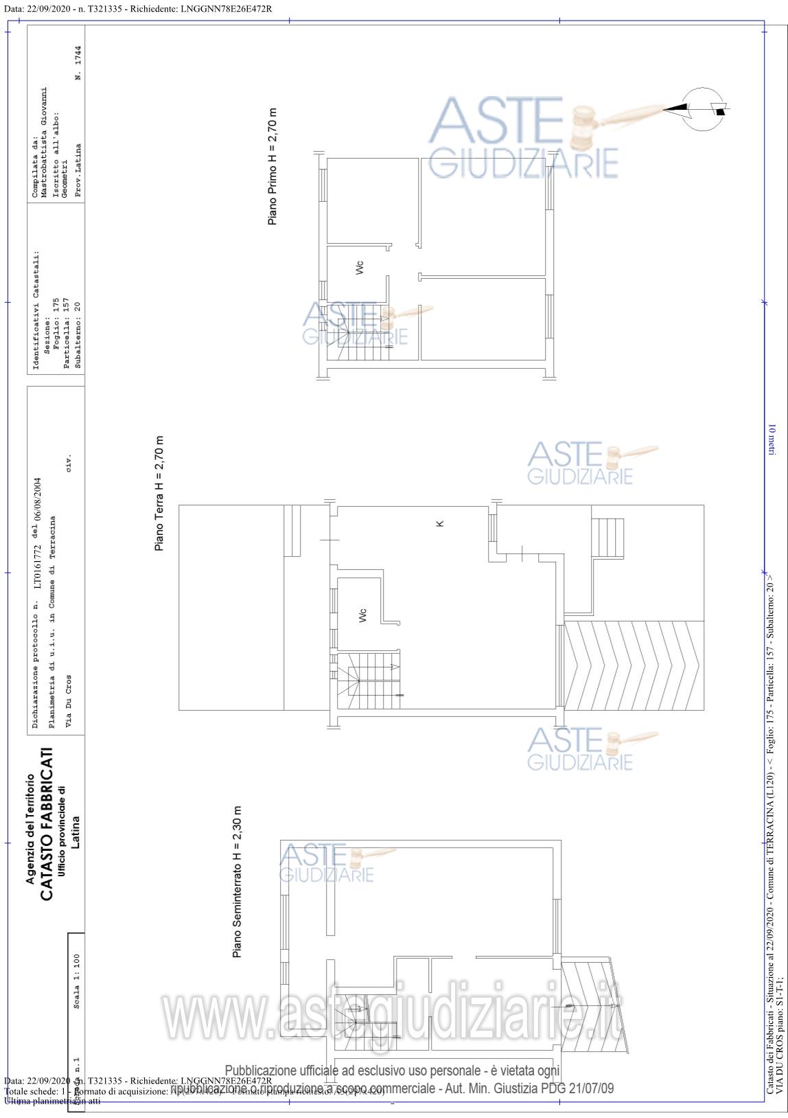 Planimetria del bene