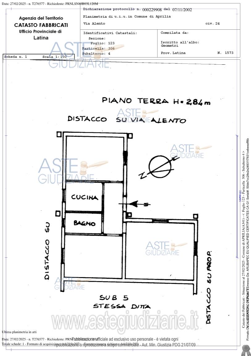 Planimetria del bene