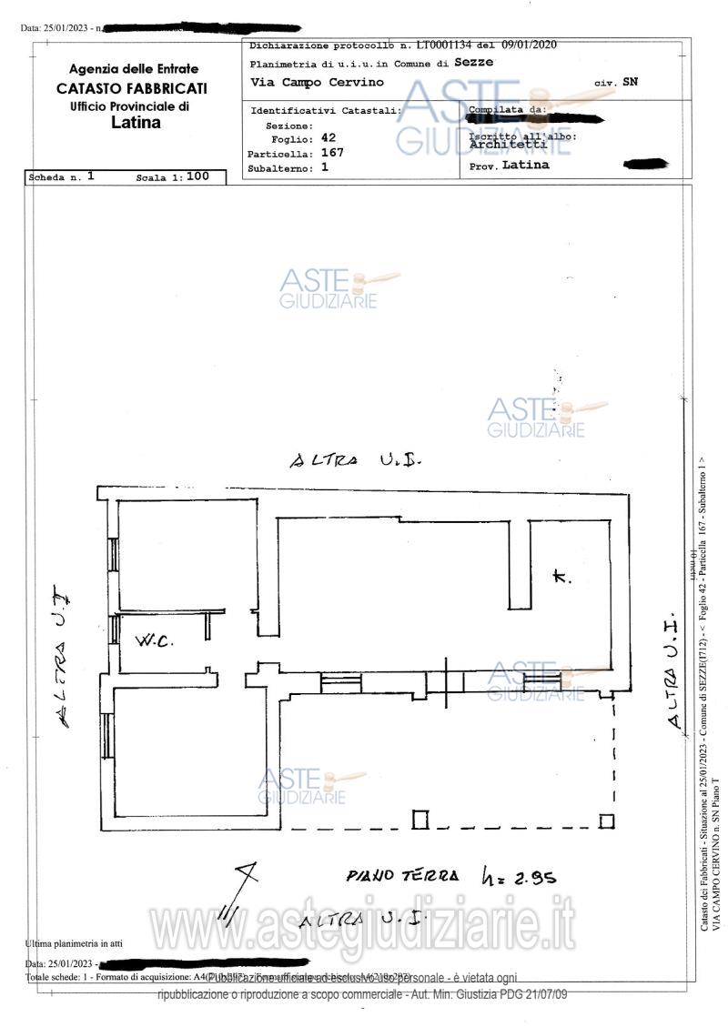 Planimetria del bene