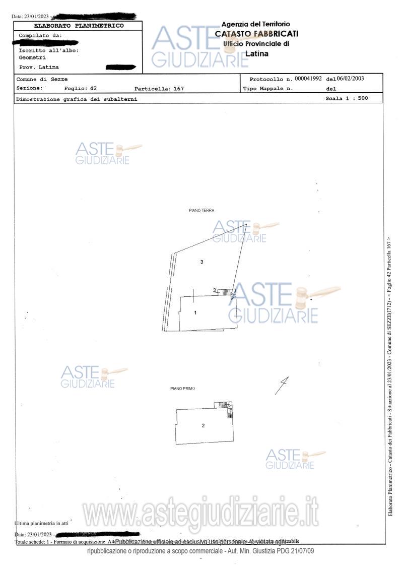 Planimetria del bene