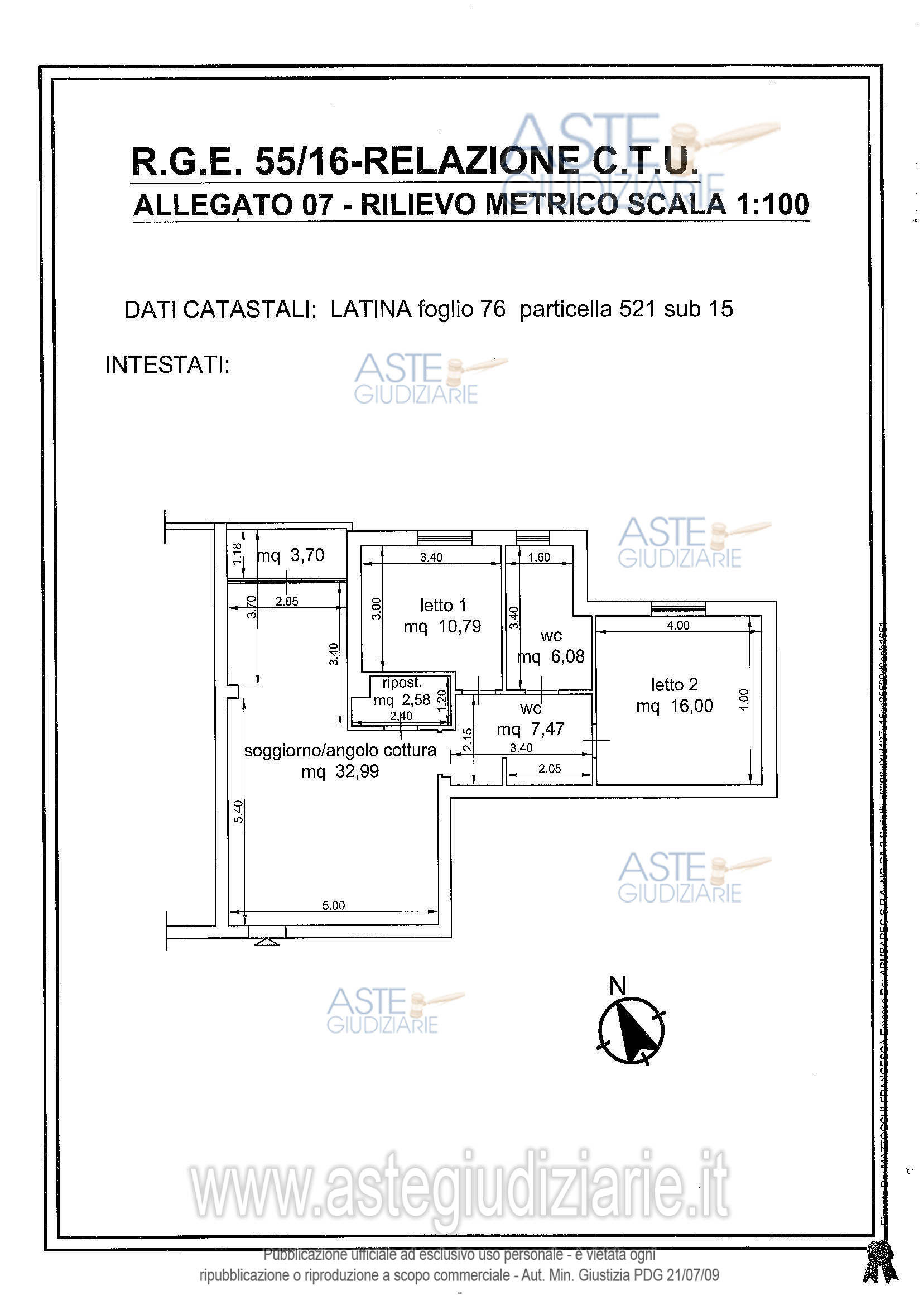 Planimetria del bene