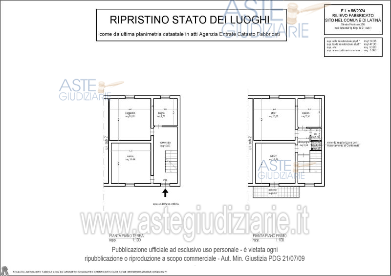 Planimetria del bene