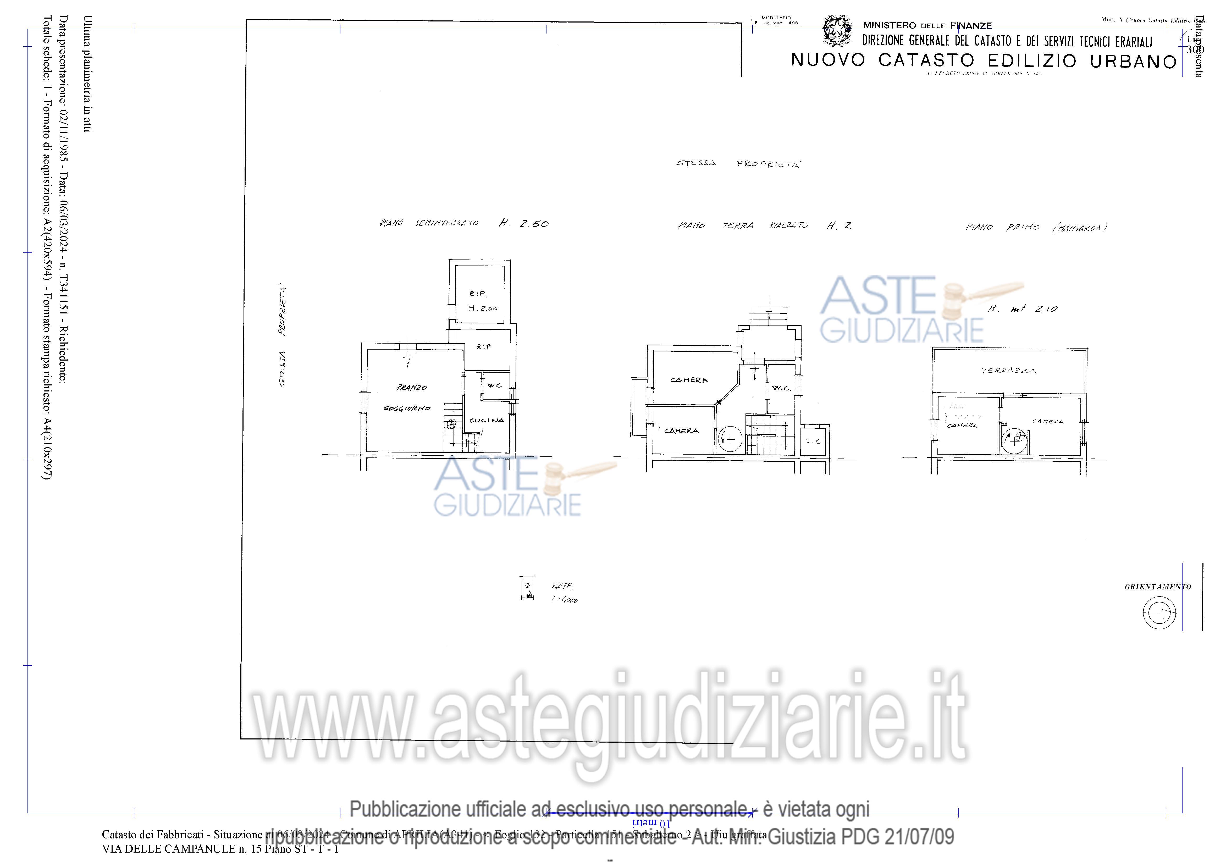 Planimetria del bene