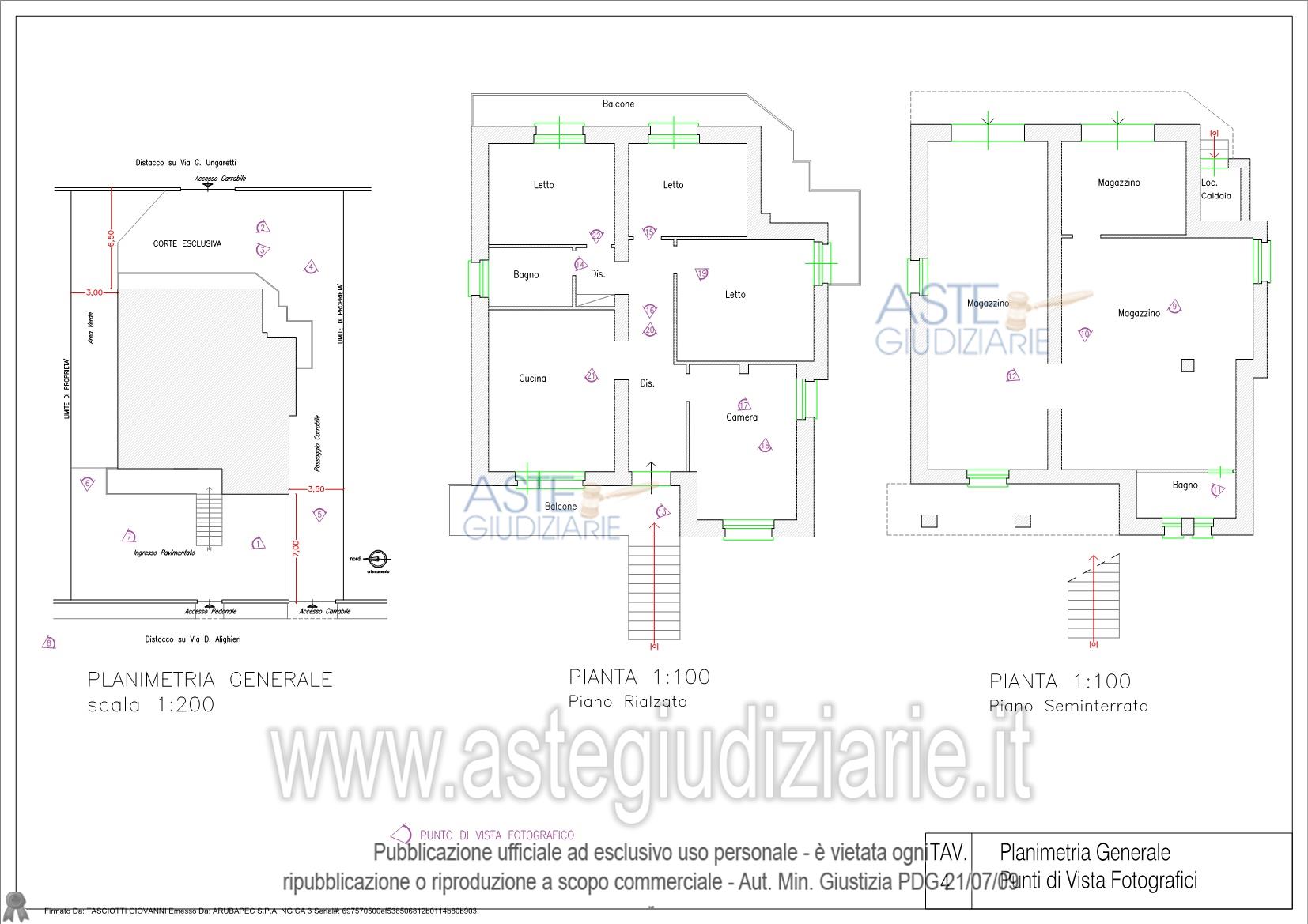 Planimetria del bene