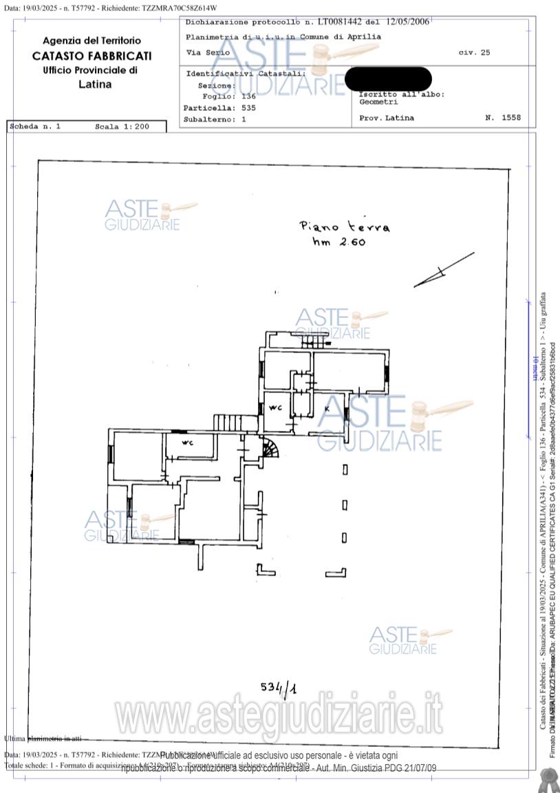 Planimetria del bene