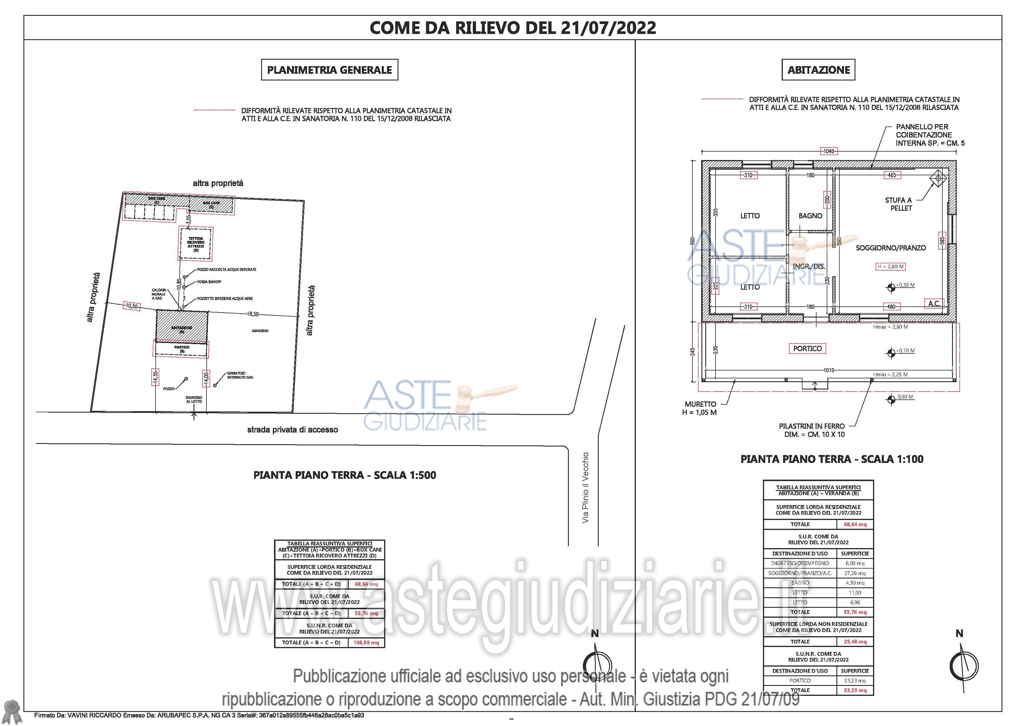 Planimetria del bene