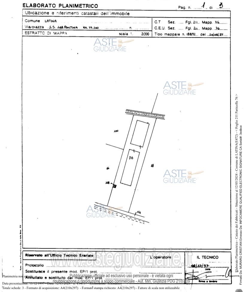Planimetria del bene
