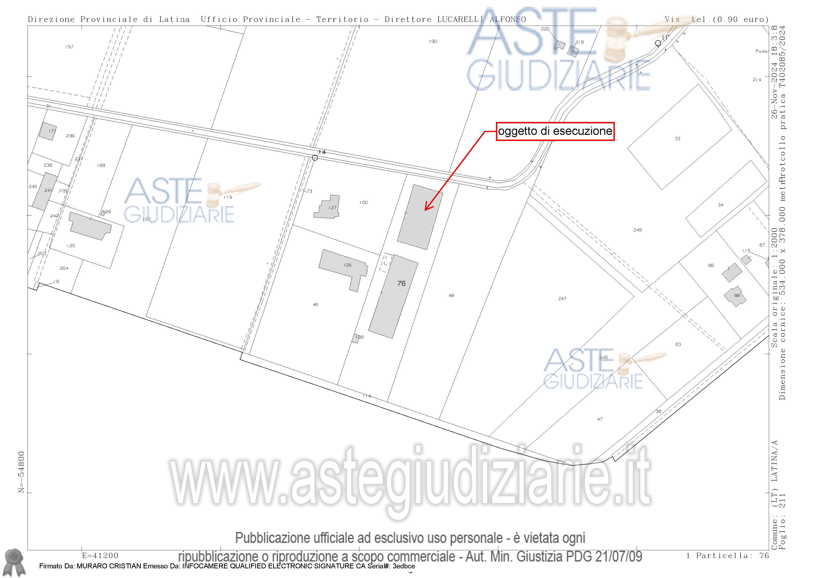 Planimetria del bene