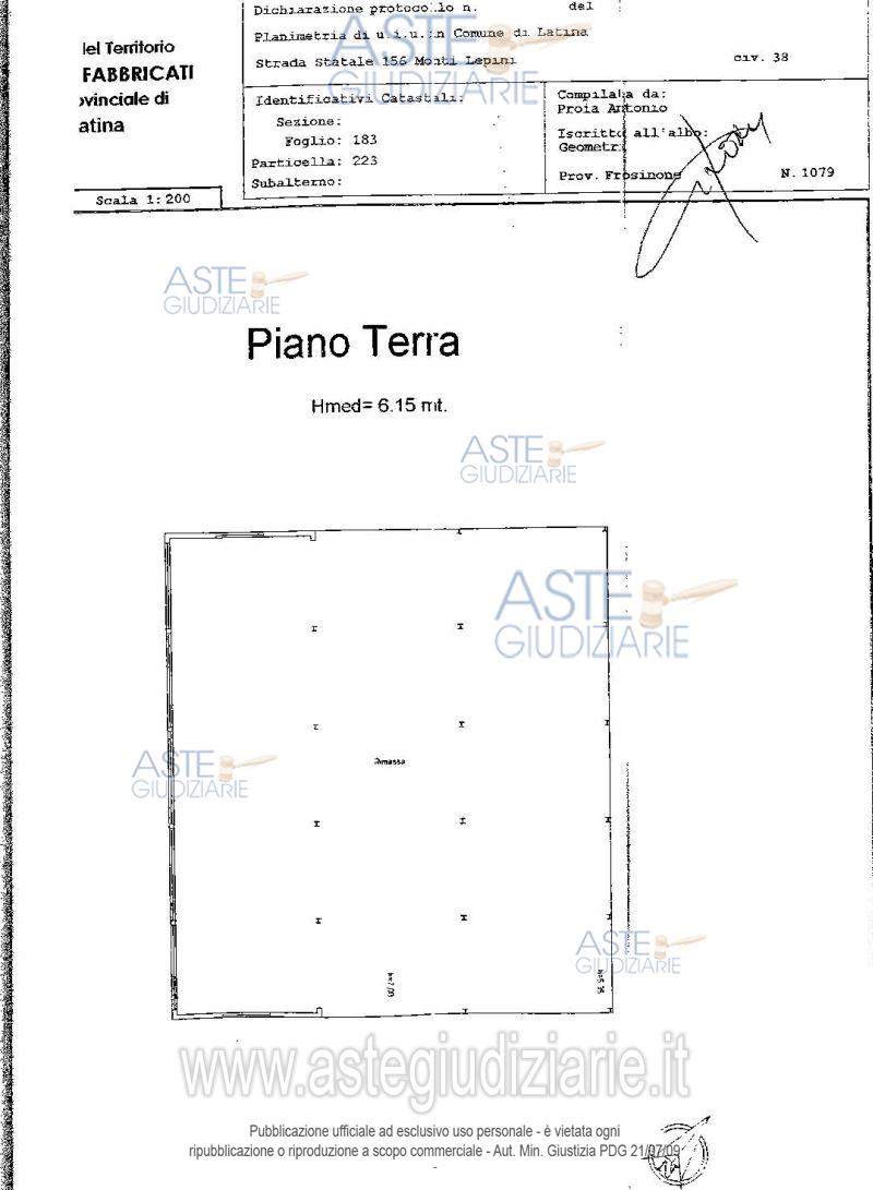 Planimetria del bene
