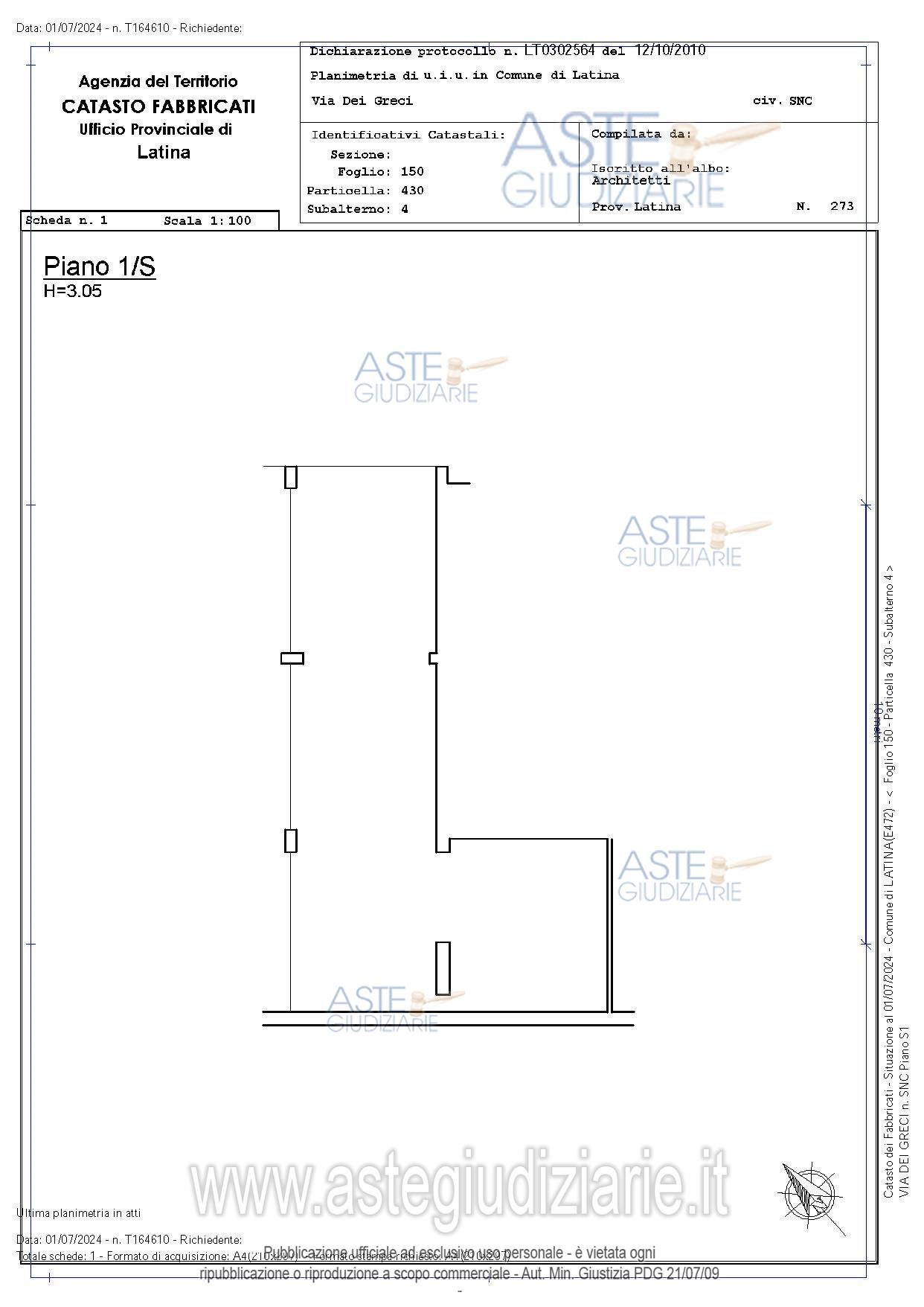 Planimetria del bene