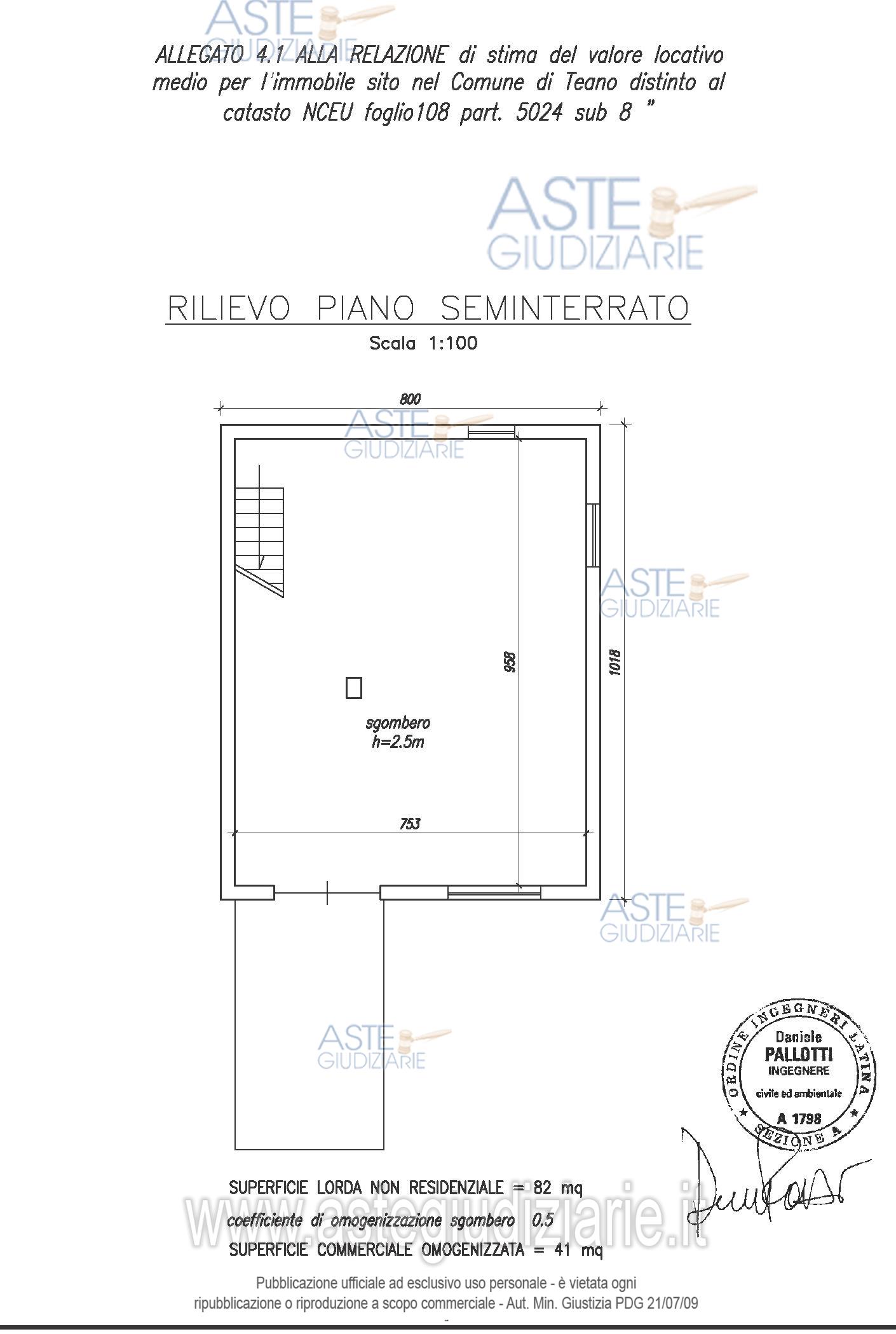 Planimetria del bene