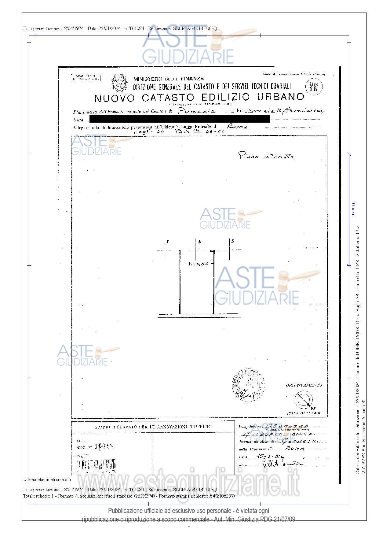 Planimetria del bene