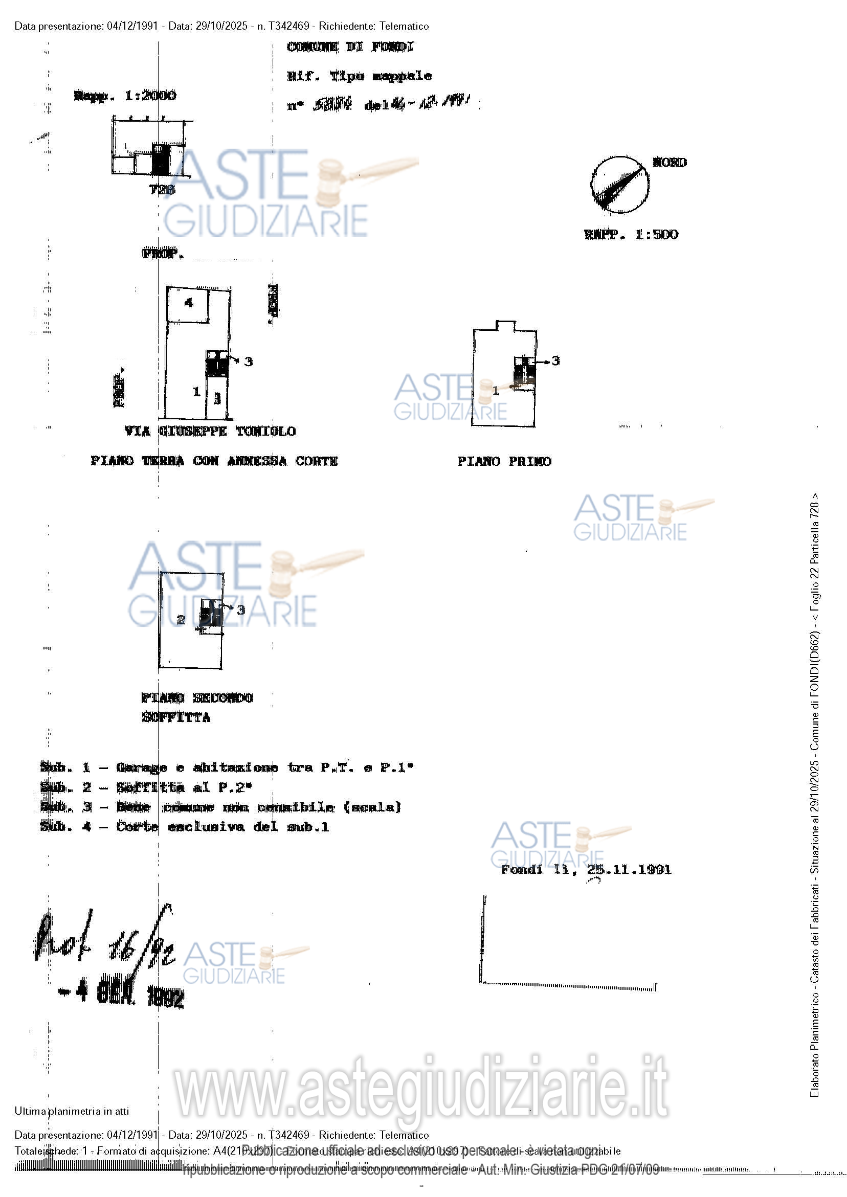 Planimetria del bene
