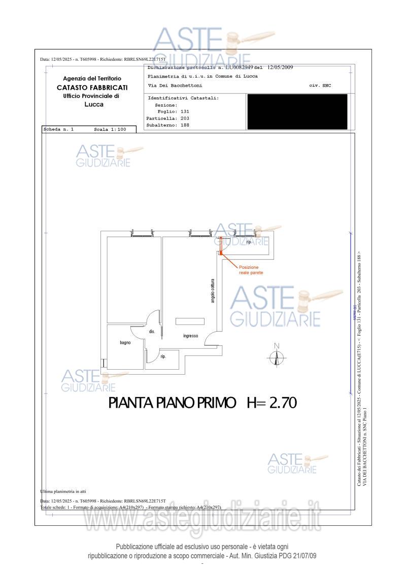 Planimetria del bene