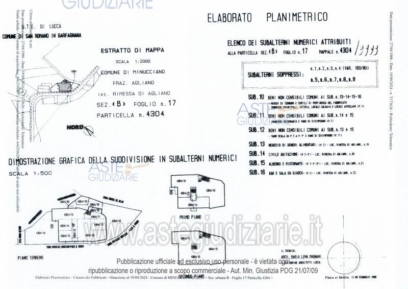 Planimetria del bene