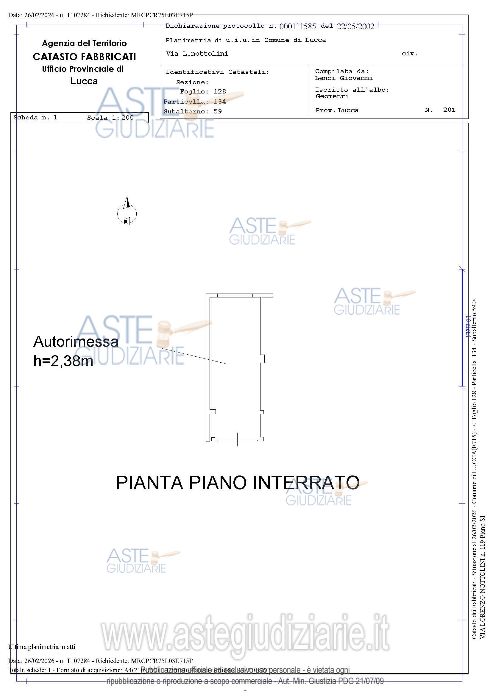 Planimetria del bene