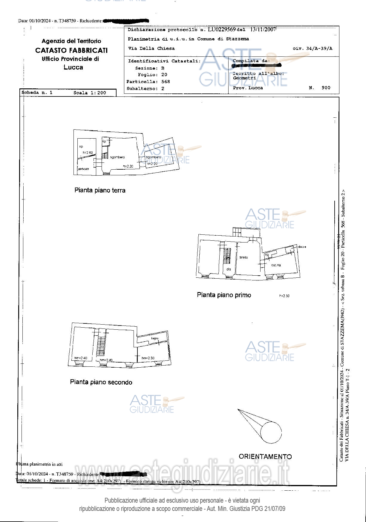 Planimetria del bene
