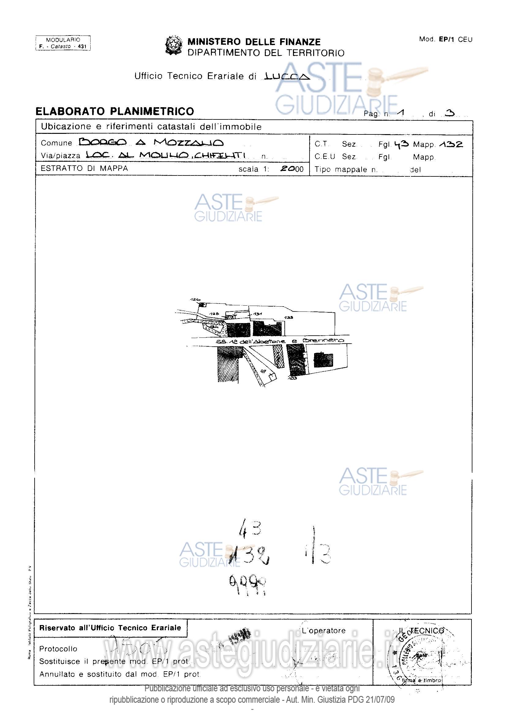 Planimetria del bene