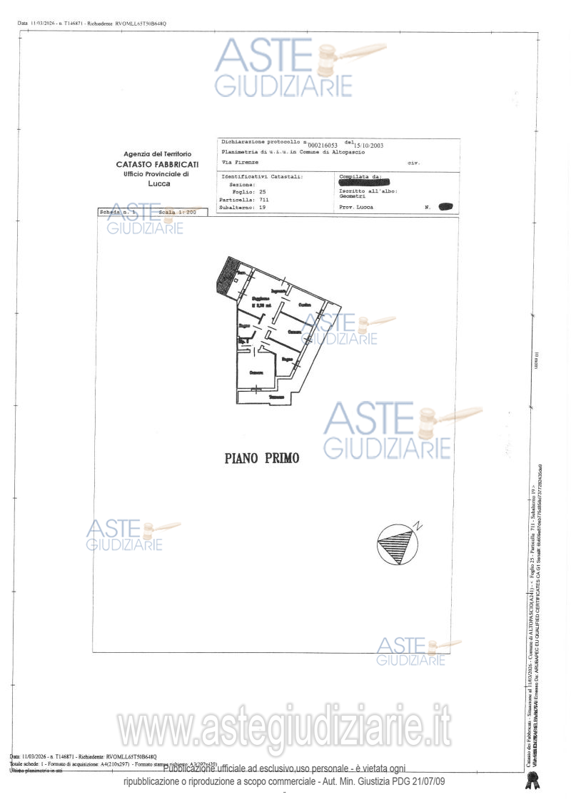 Planimetria del bene