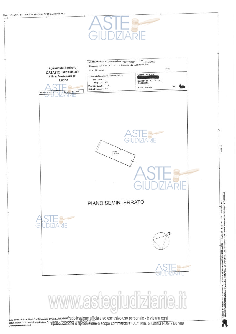 Planimetria del bene