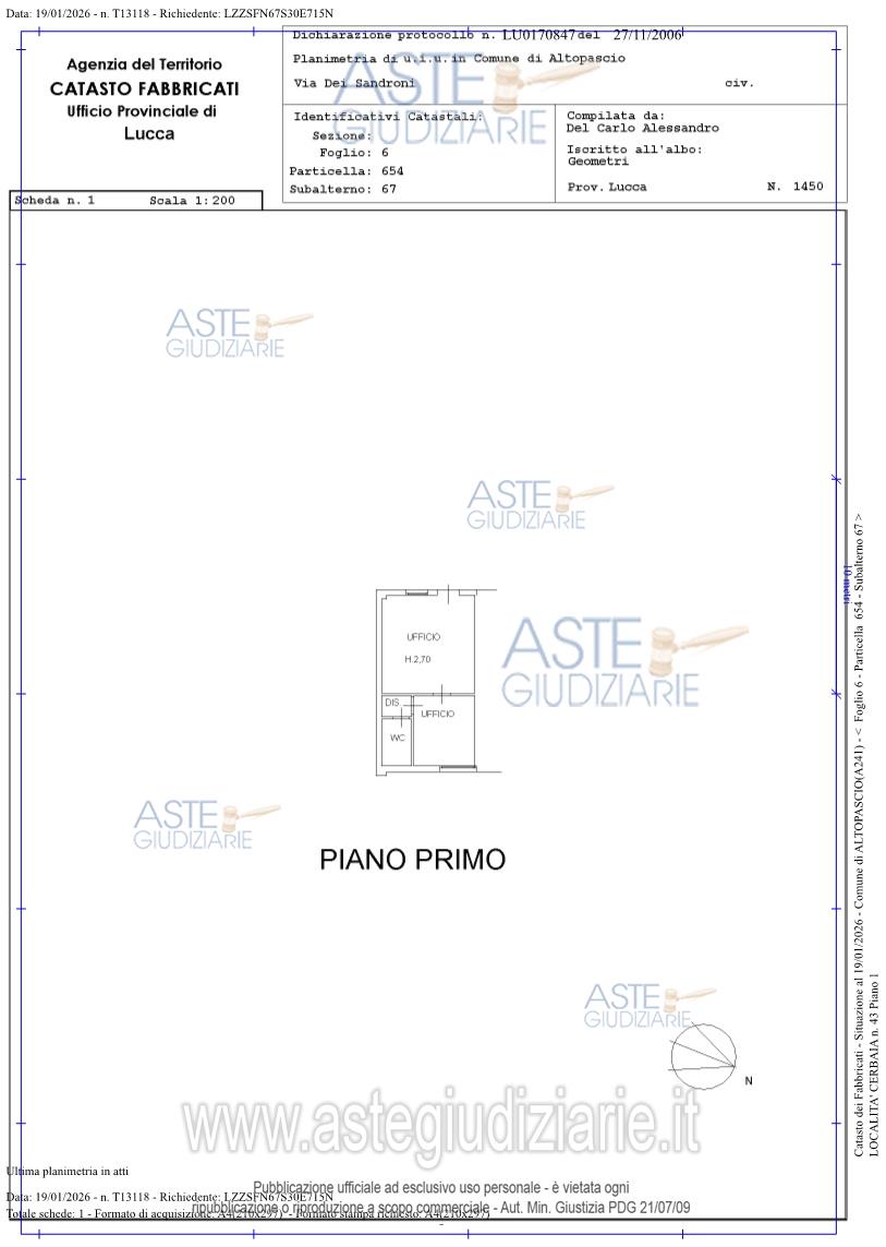 Planimetria del bene