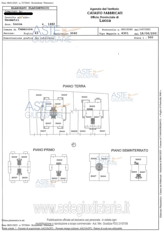 Planimetria del bene