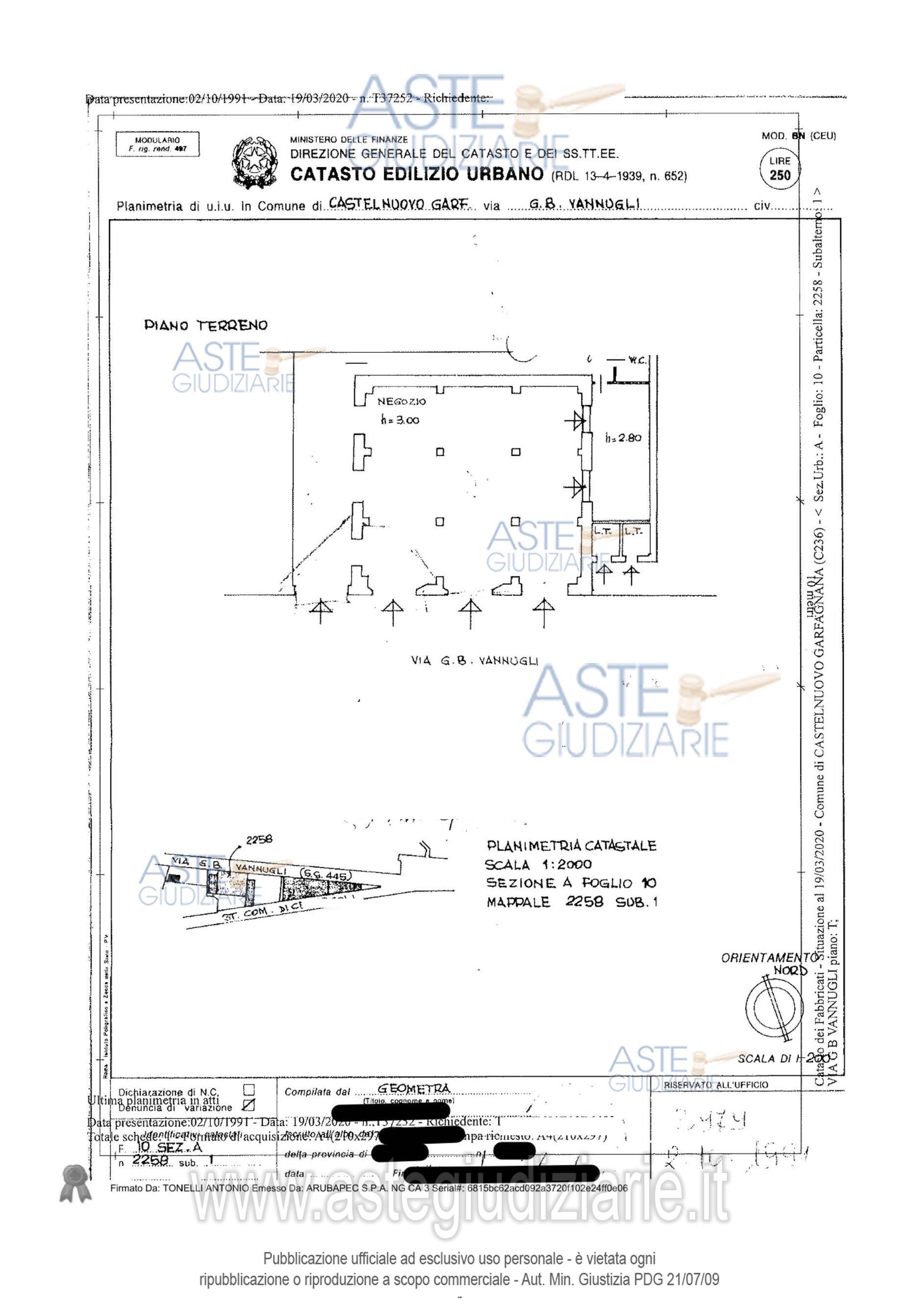 Planimetria del bene