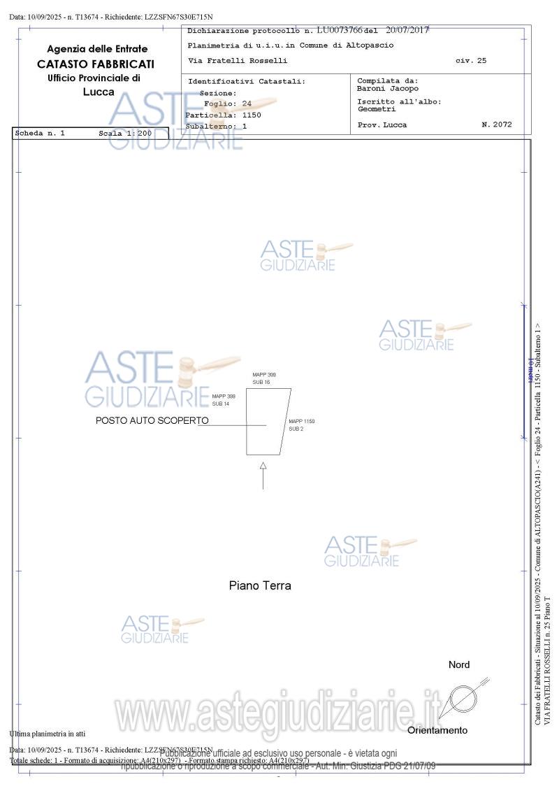 Planimetria del bene