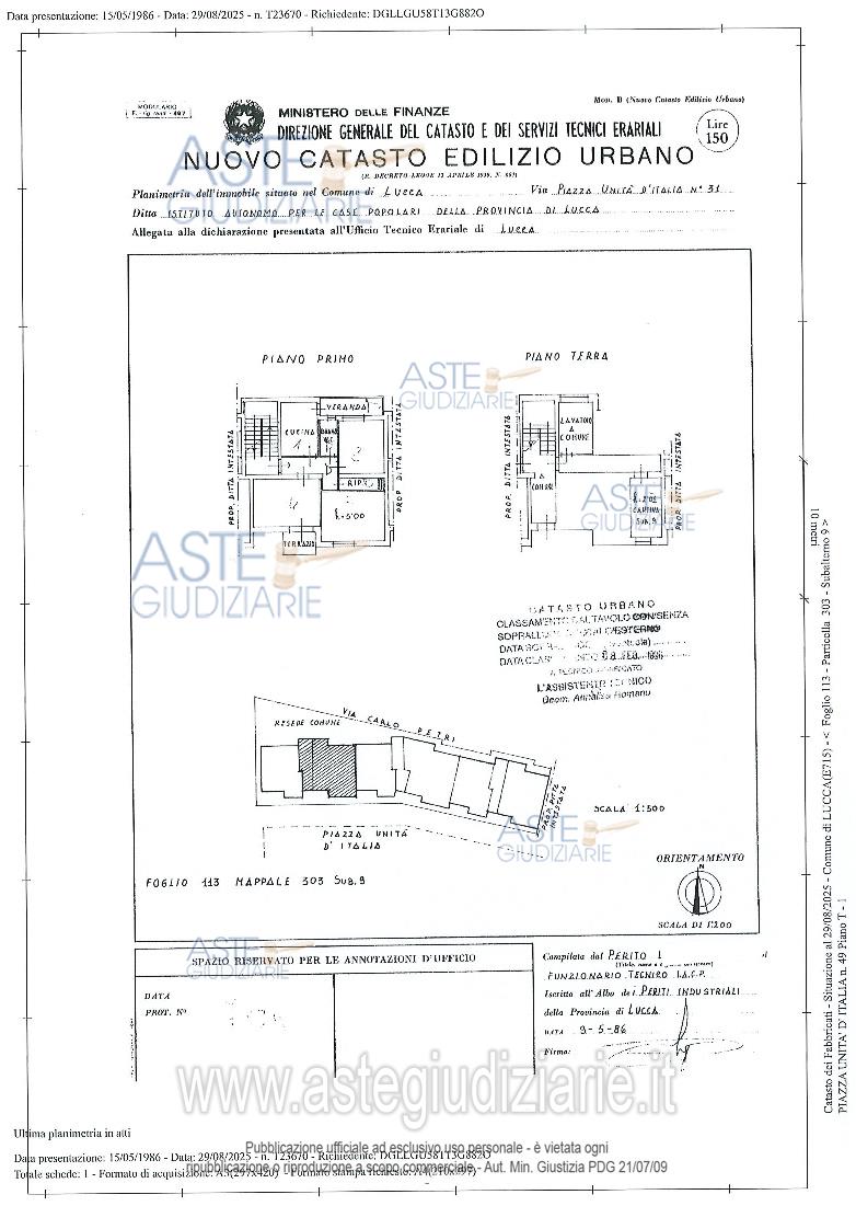 Planimetria del bene