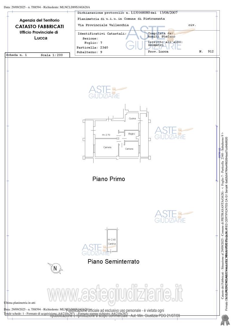 Planimetria del bene