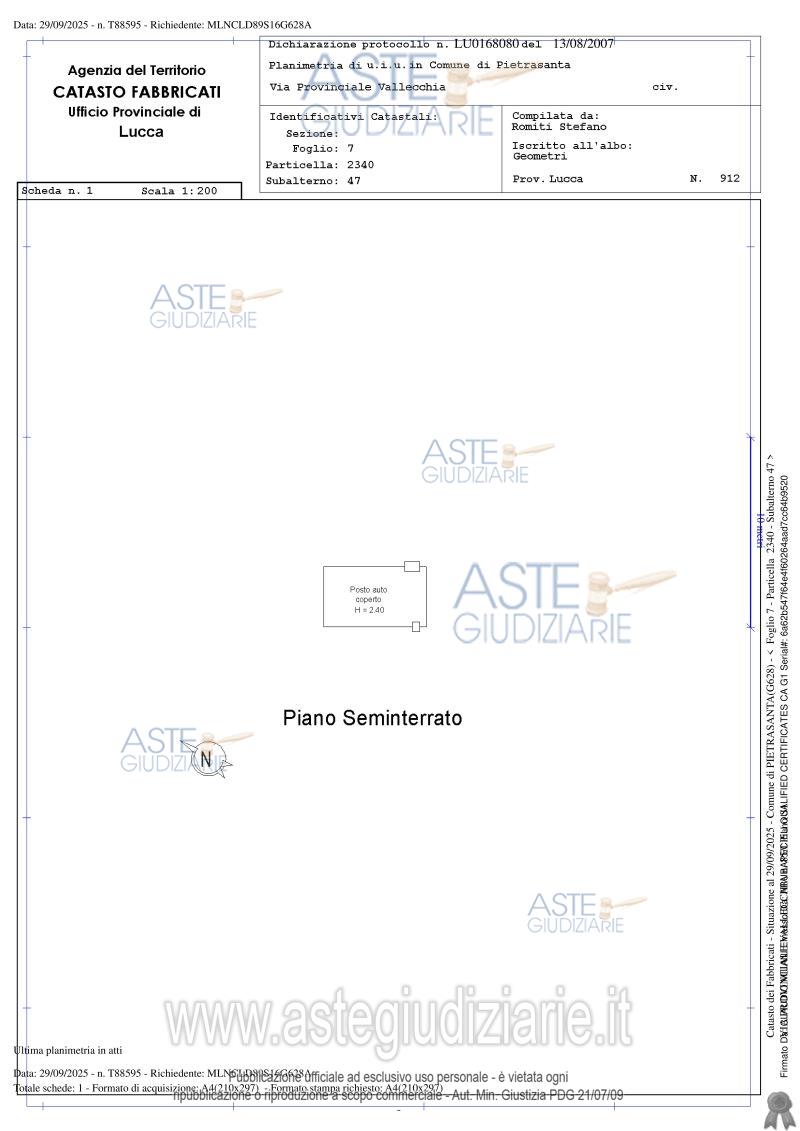 Planimetria del bene