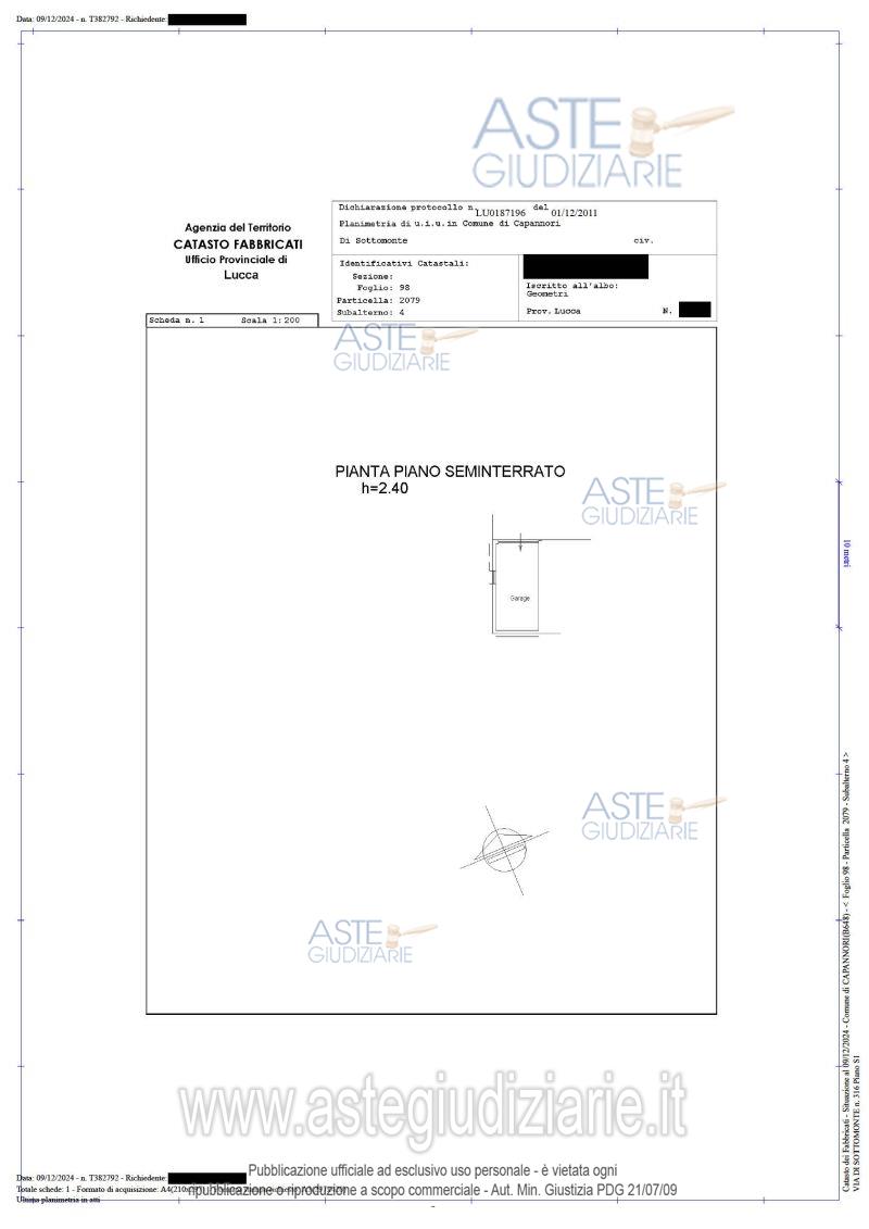 Planimetria del bene