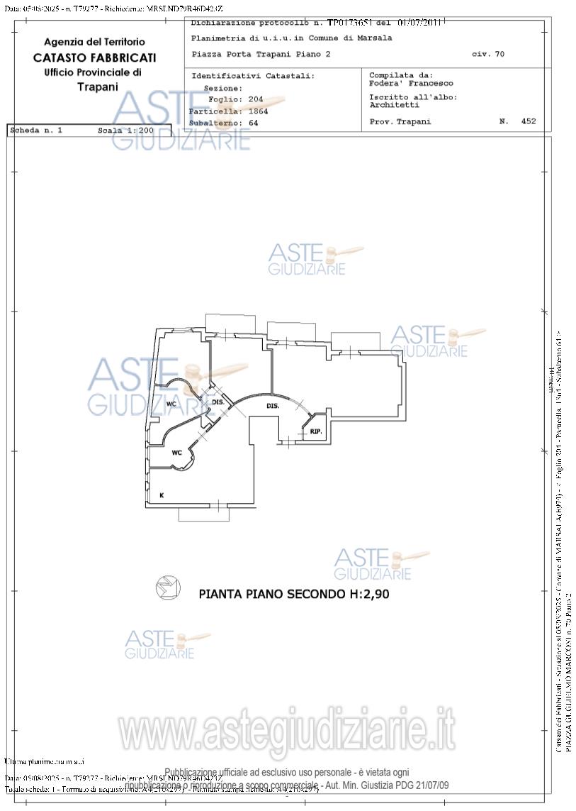 Planimetria del bene