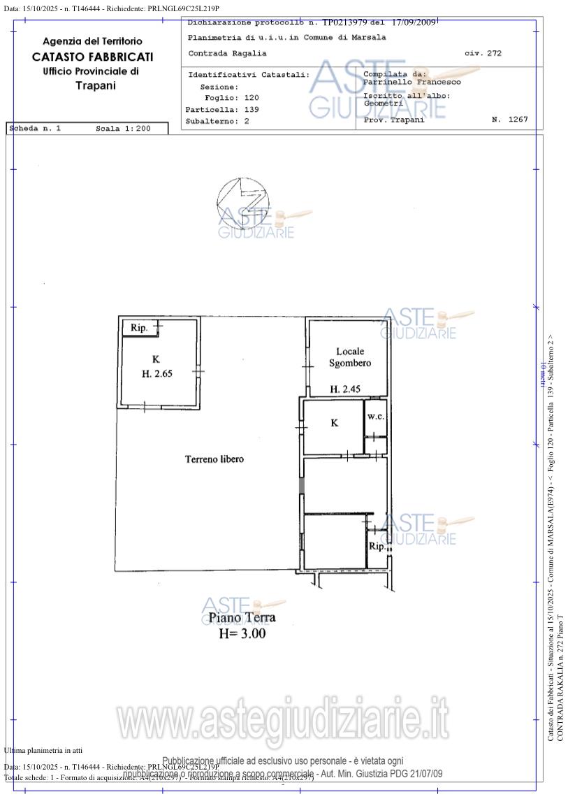 Planimetria del bene