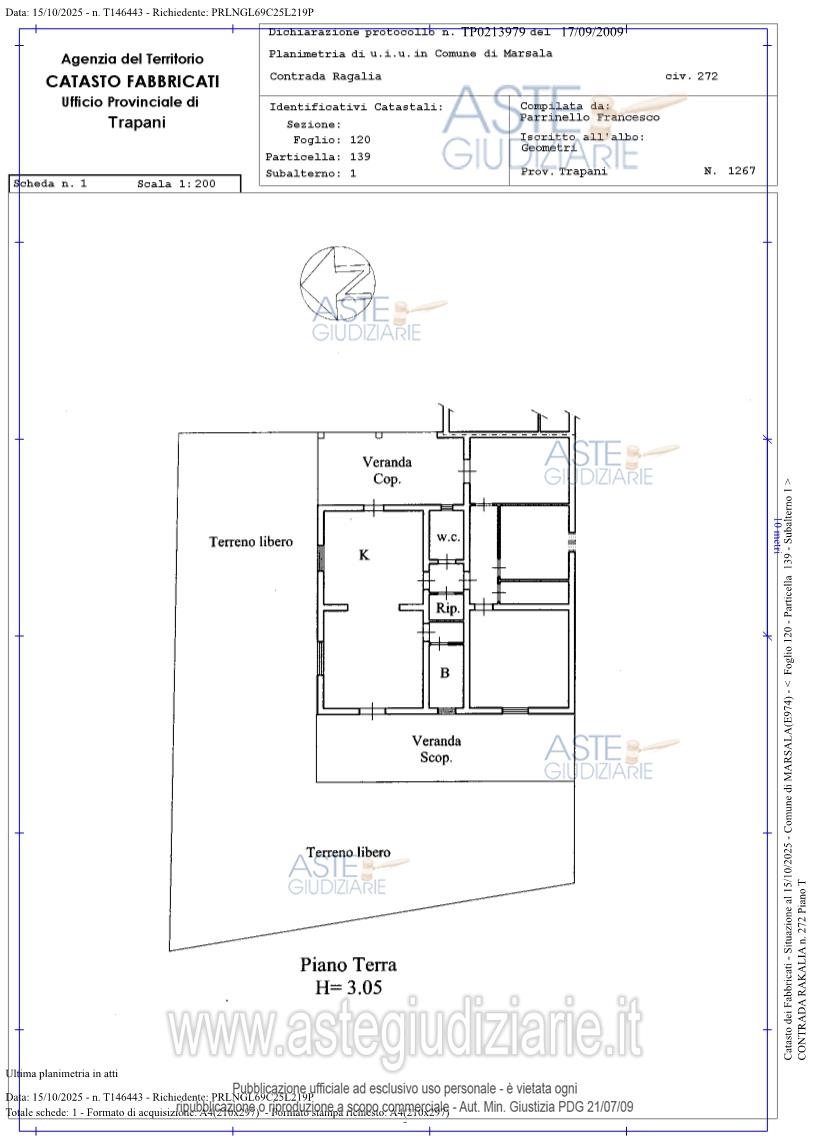 Planimetria del bene