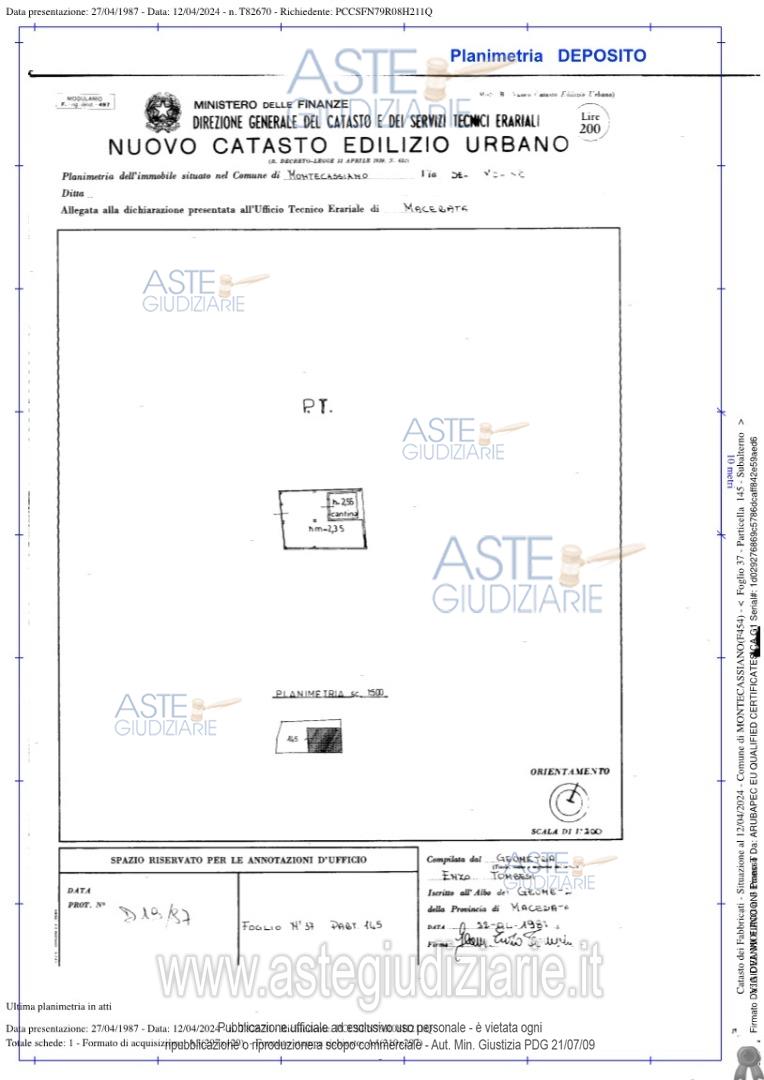 Planimetria del bene