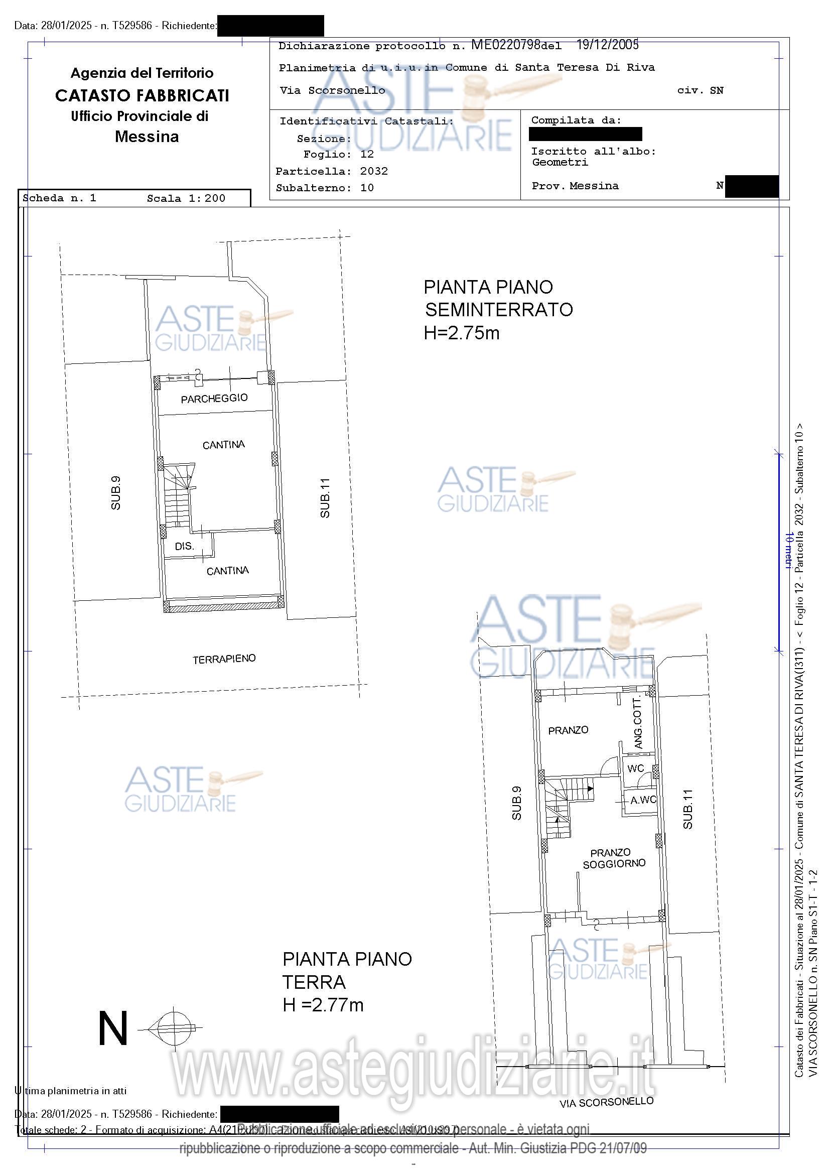 Planimetria del bene