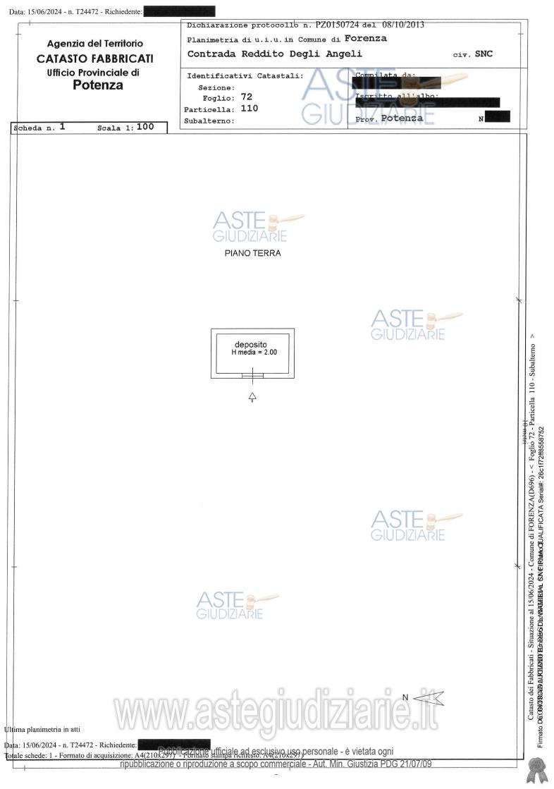 Planimetria del bene