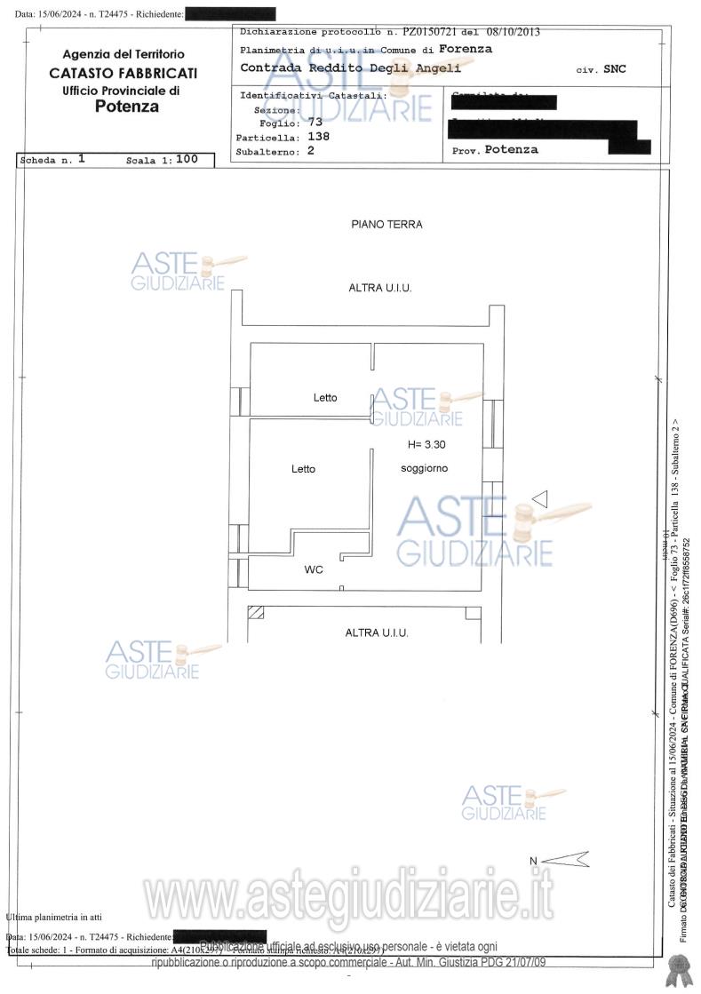 Planimetria del bene