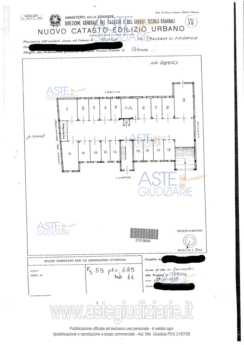 Planimetria del bene