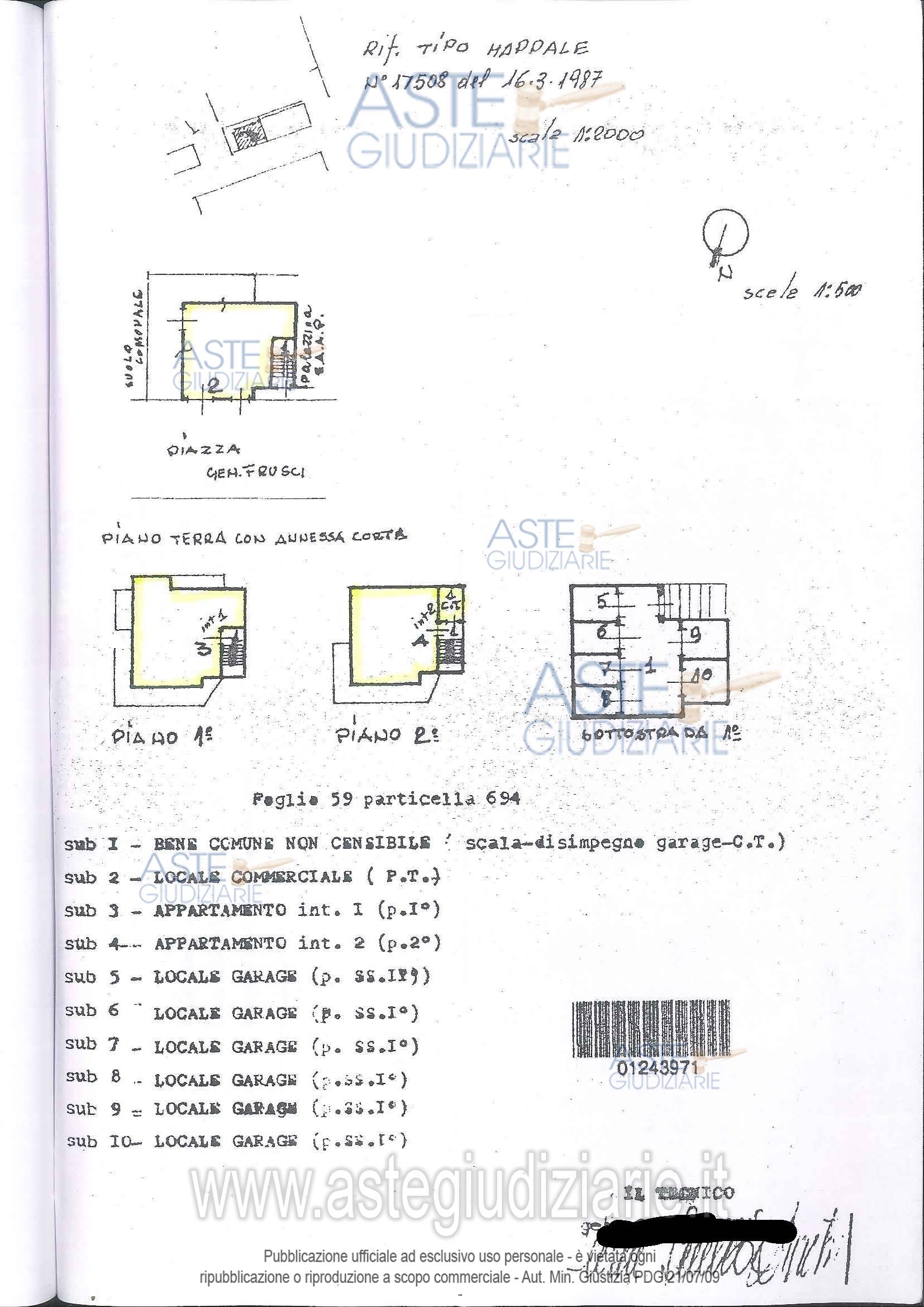 Planimetria del bene