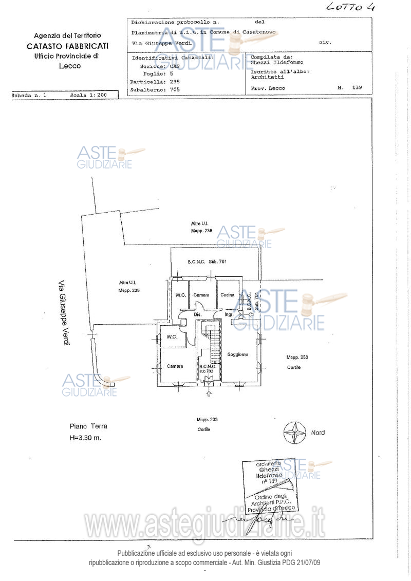 Planimetria del bene