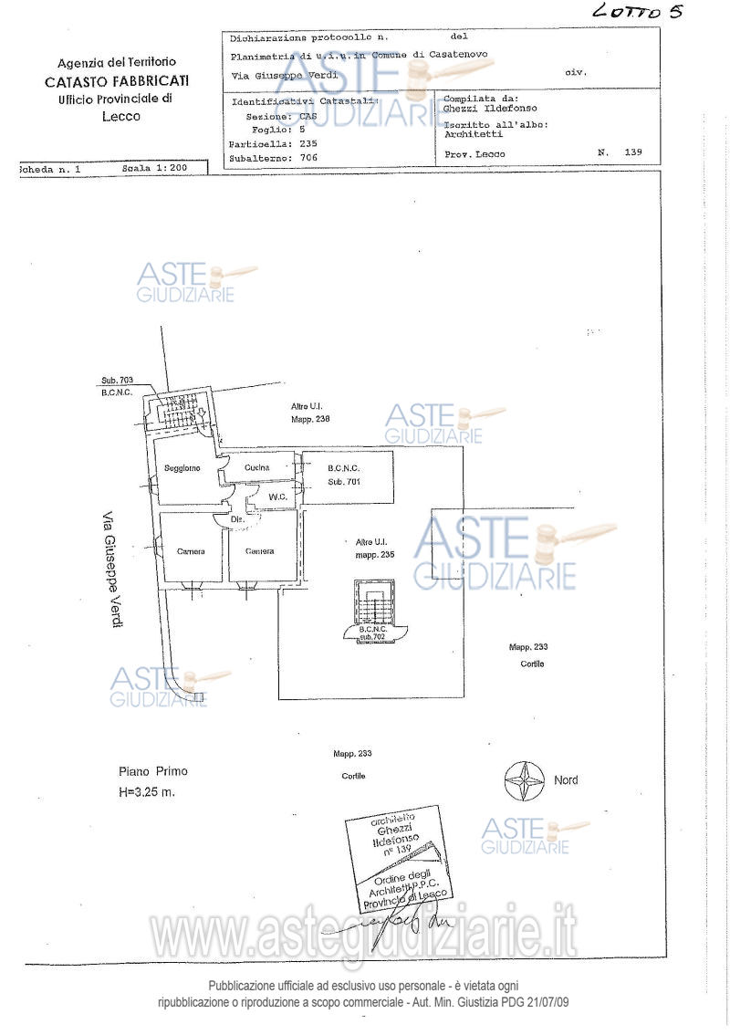 Planimetria del bene