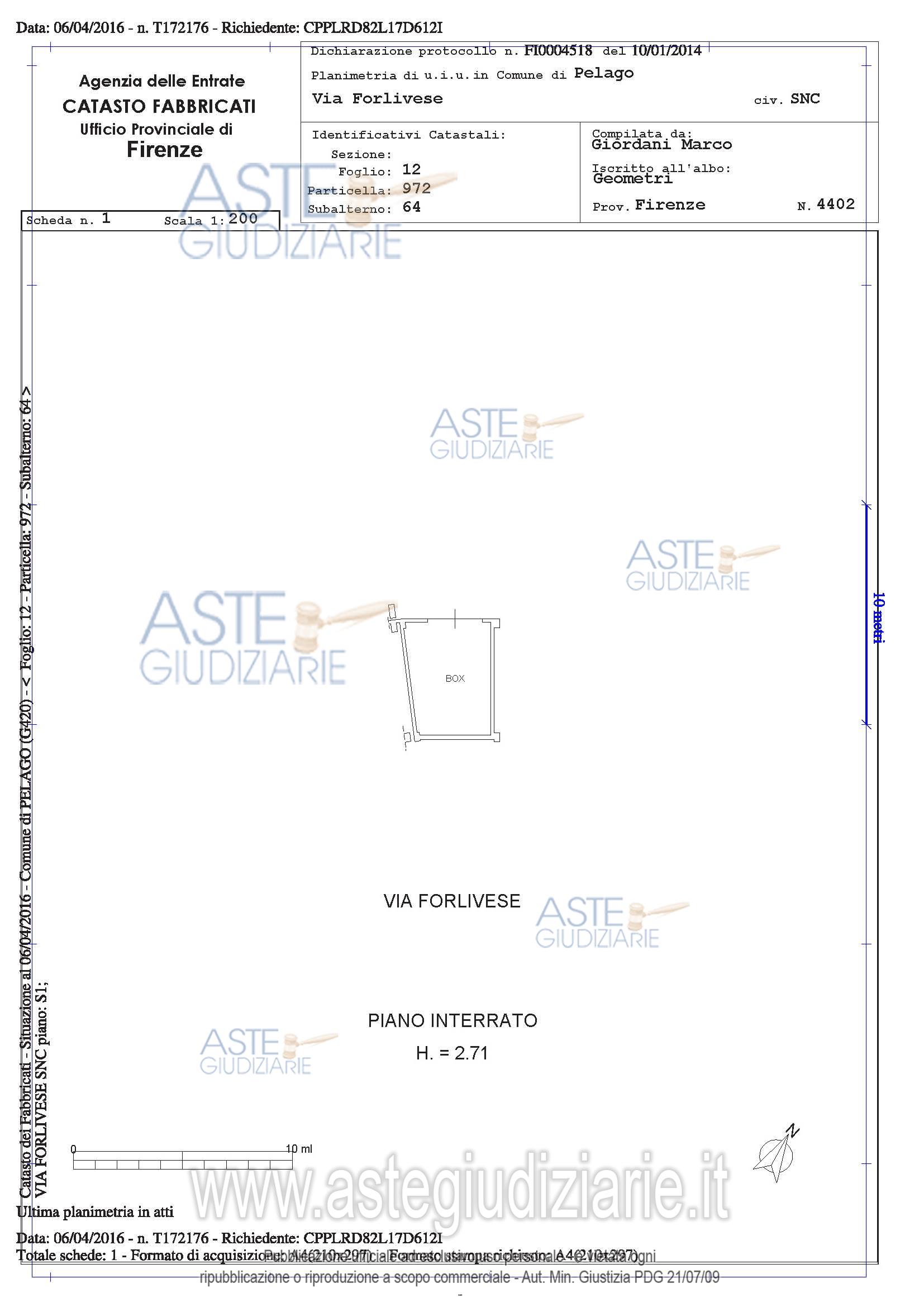 Planimetria del bene