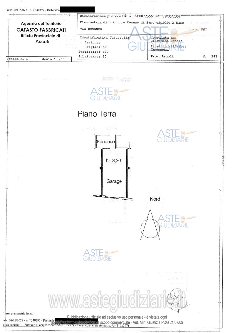 Planimetria del bene
