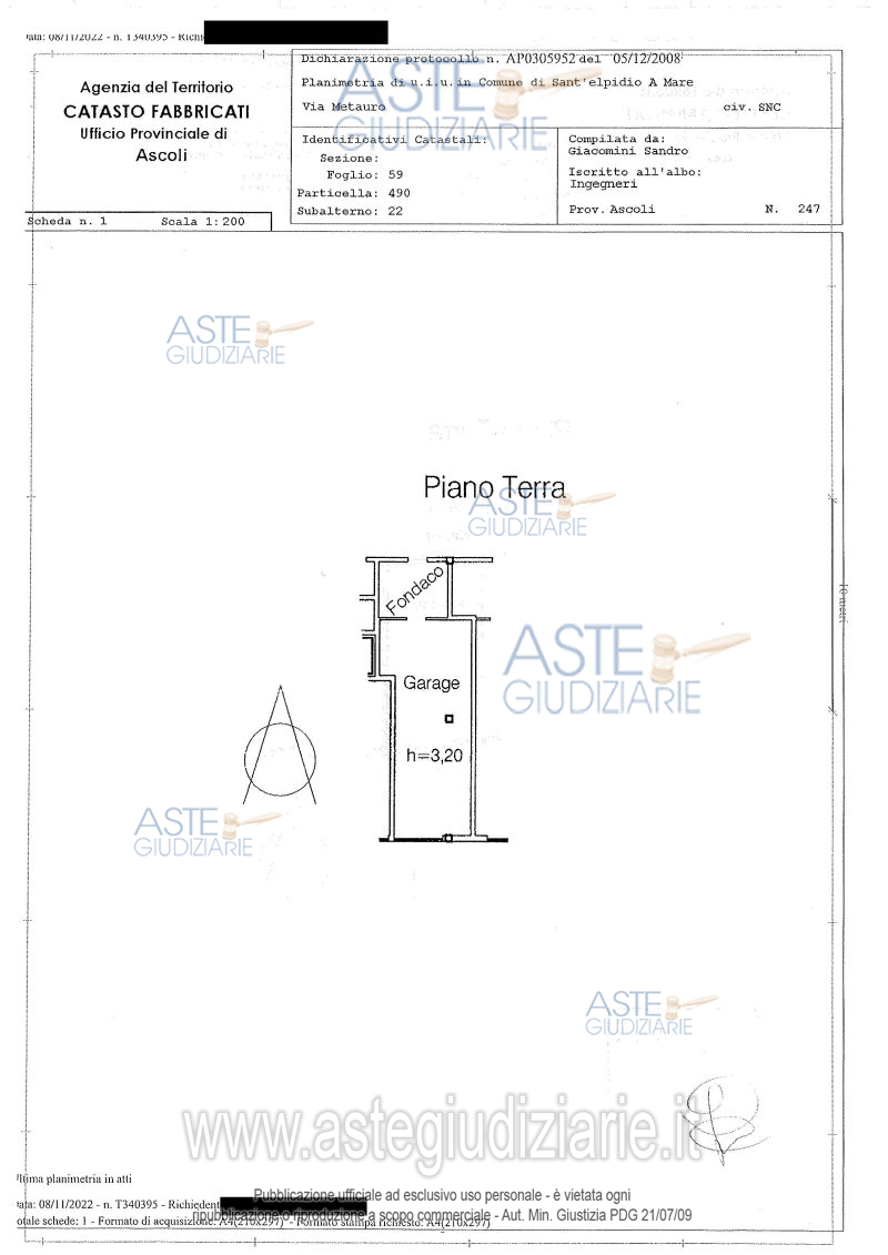 Planimetria del bene